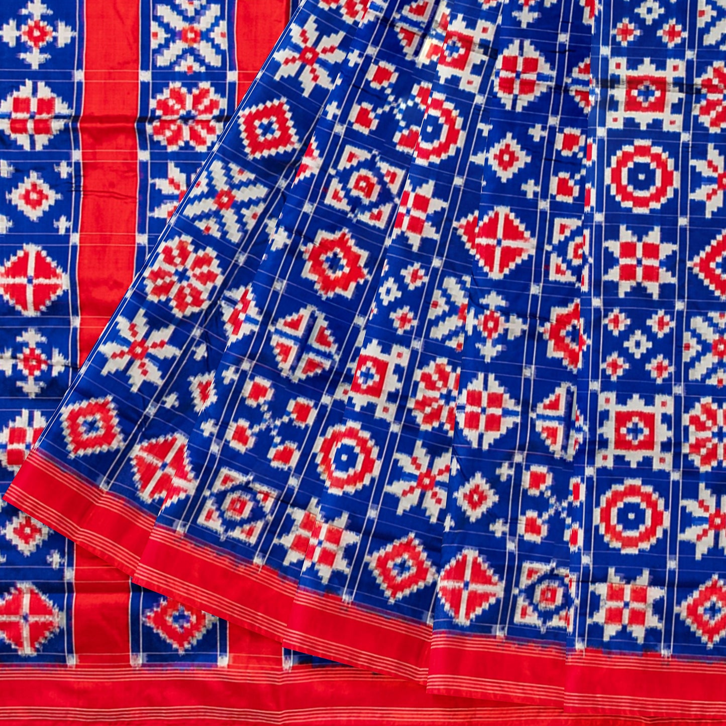 pochampally Blue and red ikat